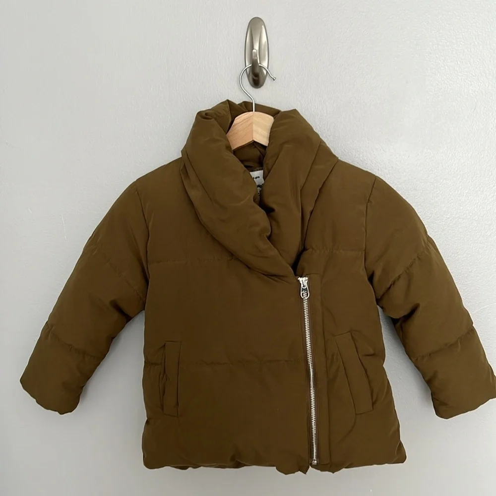ZARA Girls Asymmetric Zip Oversized Puffer Jacket